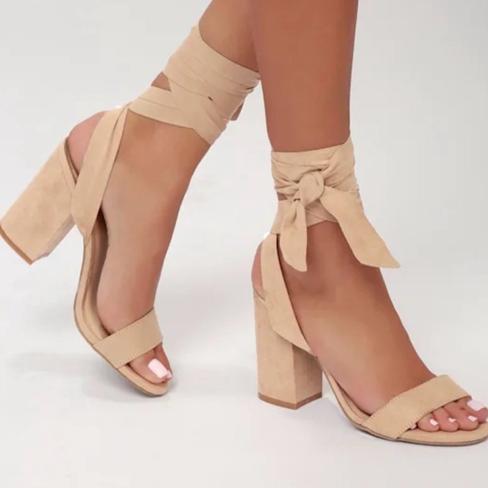 Elegant baby pink Block Heels
